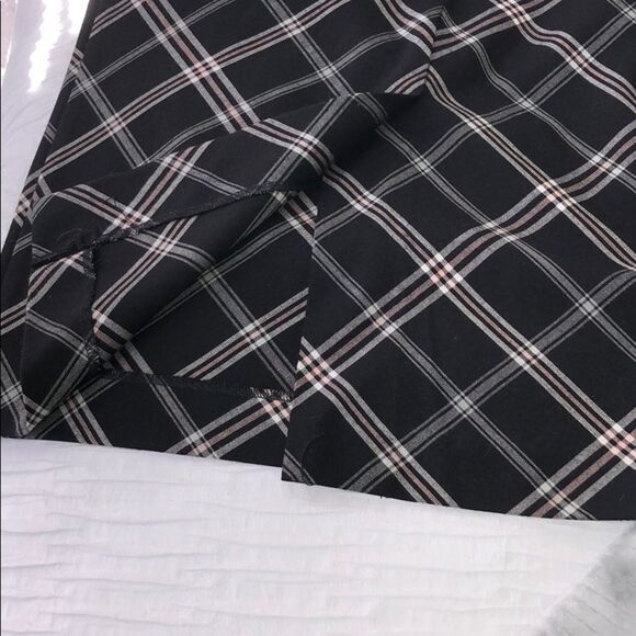 NWOT Black Gray/Pink Plaid High Waisted Skirt - Picture 6 of 7
